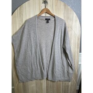 Halogen 100% Cashmere Open Front Cardigan Oatmeal Heather NO415024MI One Size